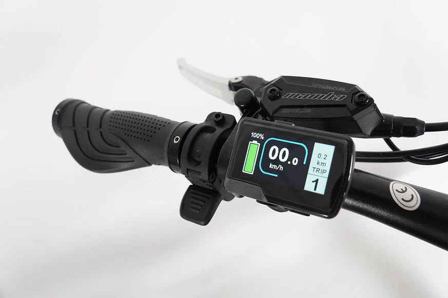 Saltebikes: 2025 Mamba Double Strike V2 E-Bike showcasing sleek design, dual suspension, and powerful Bafang motor for all-terrain performance.