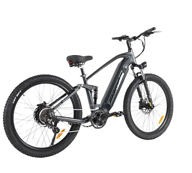 Satlebikes: 2024 Mamba Double Strike V2 E-Bike with 48V 750W Bafang Motor and Samsung Battery, showcasing dual suspension design.