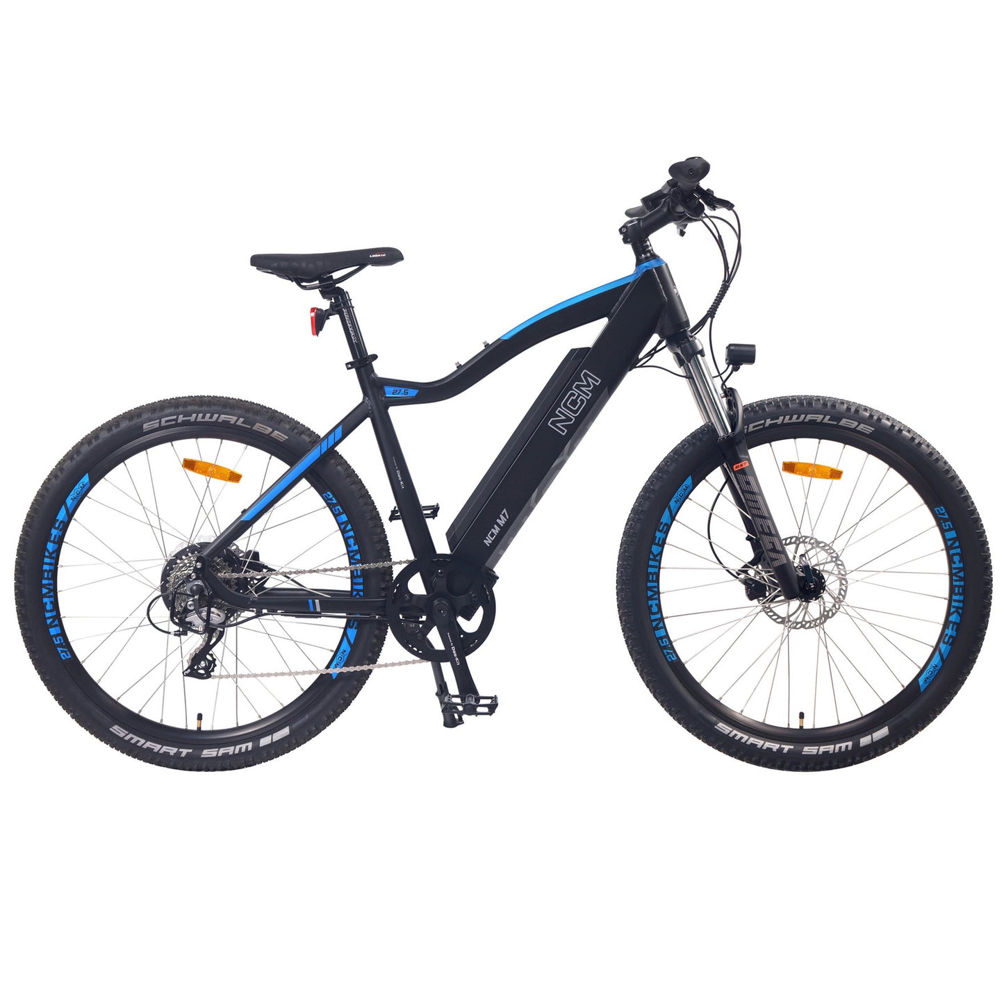 NCM M7 Black Electric Mountain Bike Side View – 500W Peak Power | SalteBikes.com.au