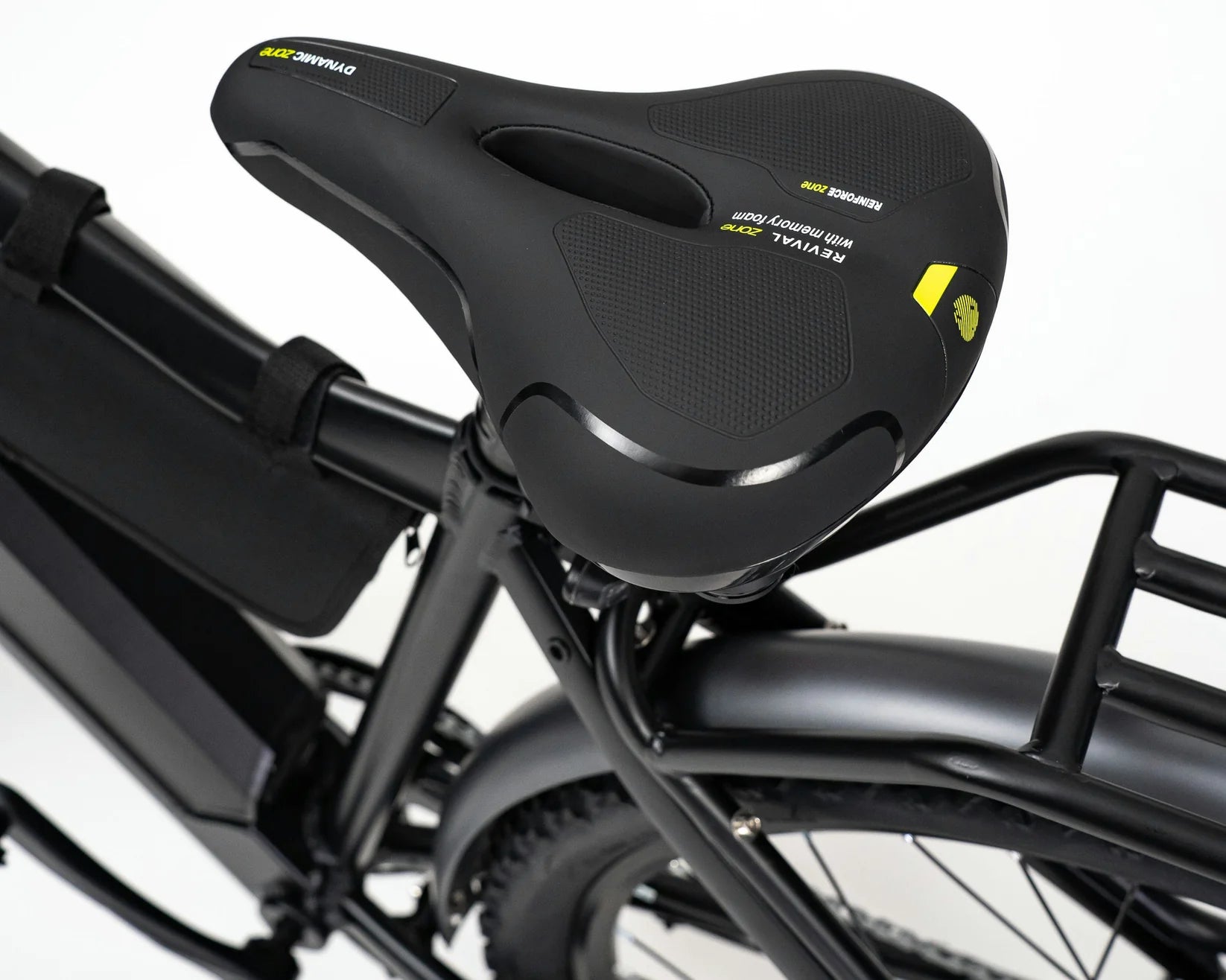 Ergonomic saddle of the Mamba Venom 2024 Electric Bike, designed for long-lasting comfort on any terrain, available at SalteBikes