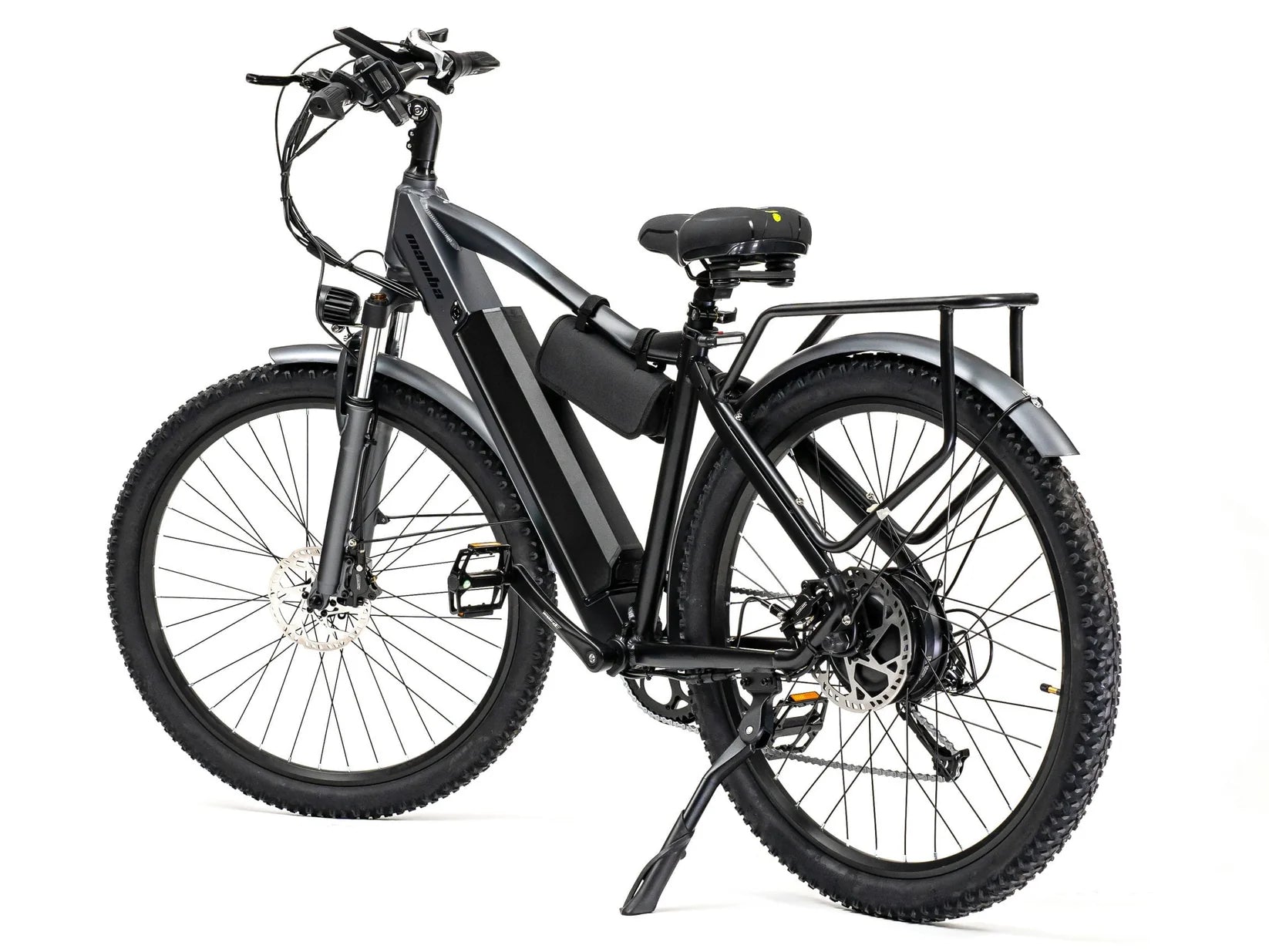 Saltebikes: Left-side view of the Mamba Venom 2024 Electric Bike from SalteBikes, showcasing its lightweight aluminum frame and powerful 750W motor