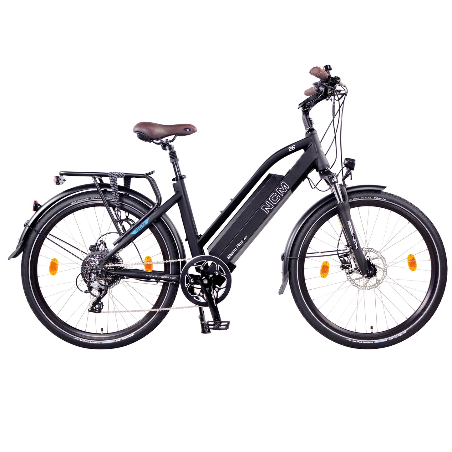 NCM Milano Plus Step-Thru Electric Commuter Bike | 250W-500W Motor, 48V 16Ah Battery