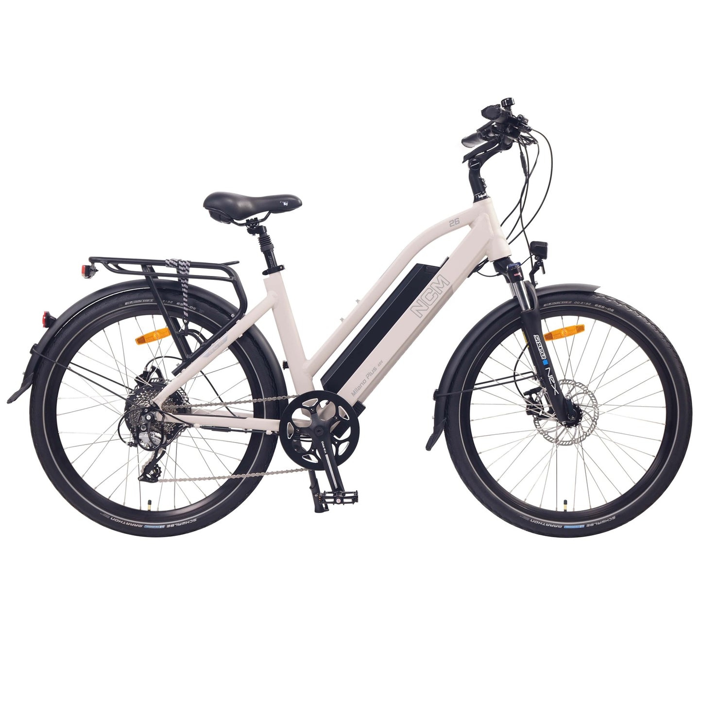 NCM Milano Plus Step-Thru Electric Commuter Bike | 250W-500W Motor, 48V 16Ah Battery