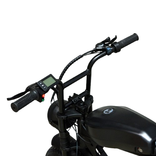 48V / 13AH battery of the Salte All-Terrain Cruiser, offering up to 50km of reliable range for extended rides, along with the front handlebars and display for easy control and monitoring on all terrains.