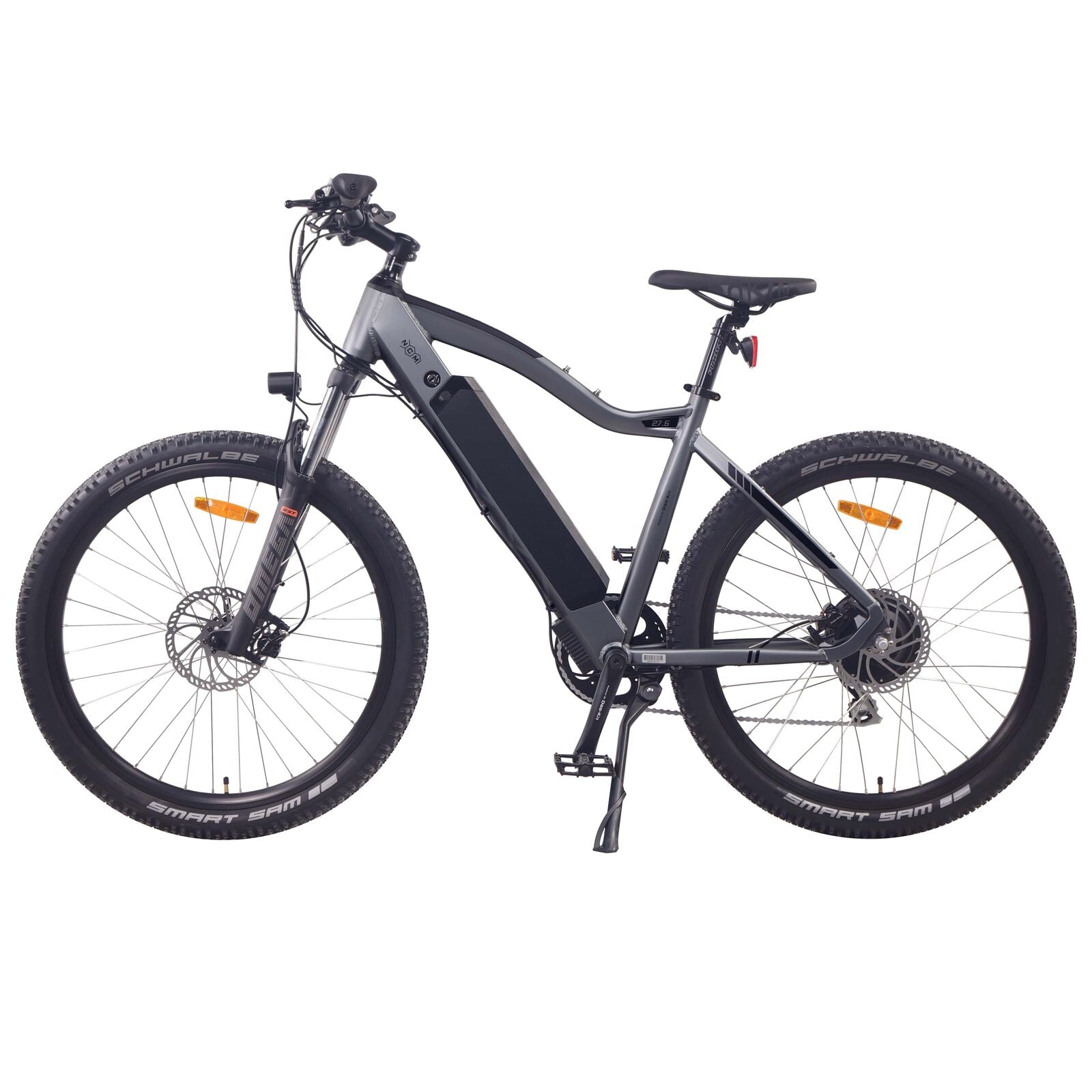 Side View Gun Metal Grey NCM M7 Electric Mountain Bike | SalteBikes.com.au